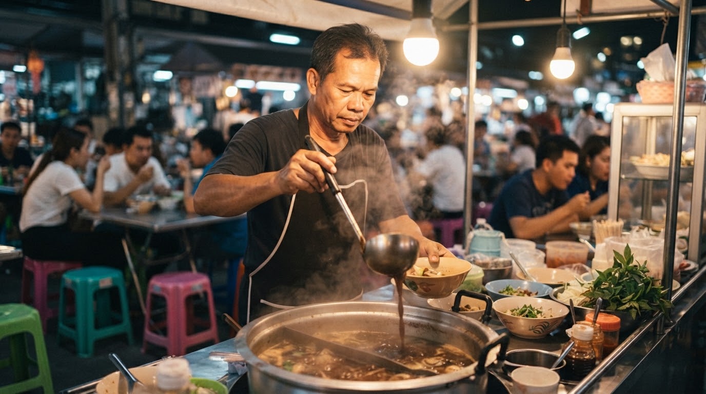 Banthat Thong Road street food Bangkok