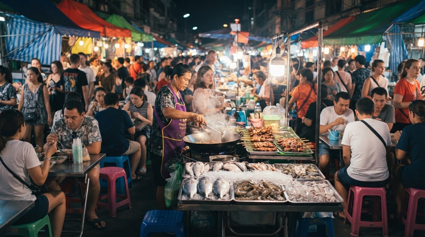 Huai Khwang Night Market Bangkok