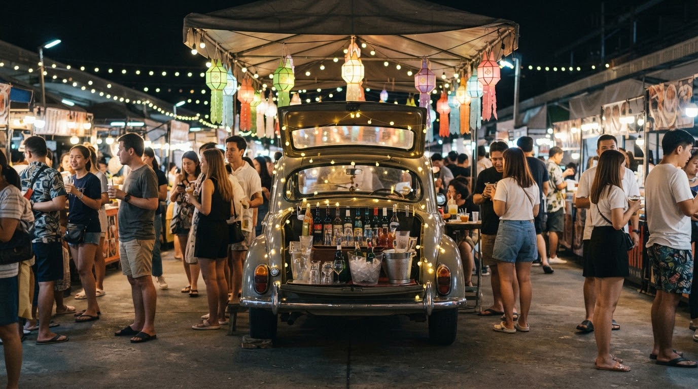 Train Night Market Srinagarindra Bangkok