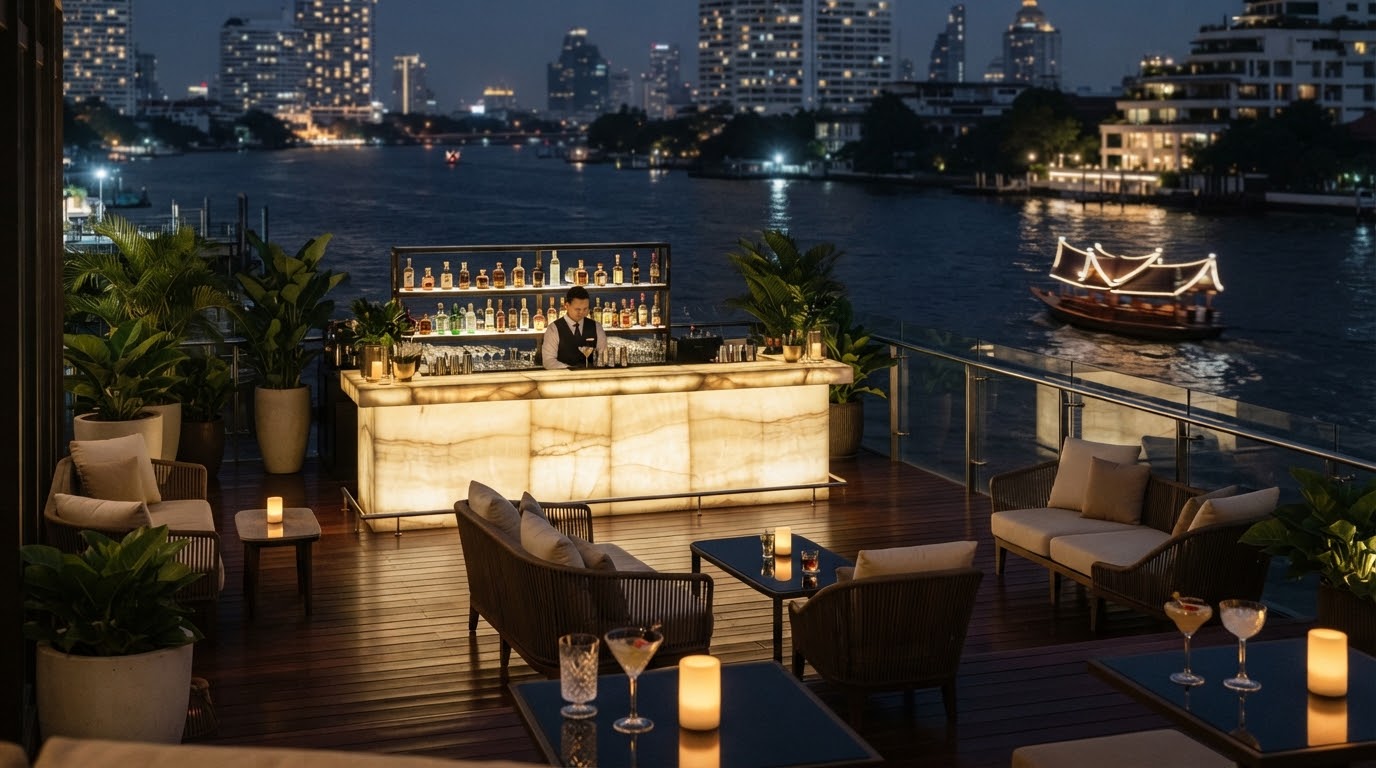 Riverside hotel bars