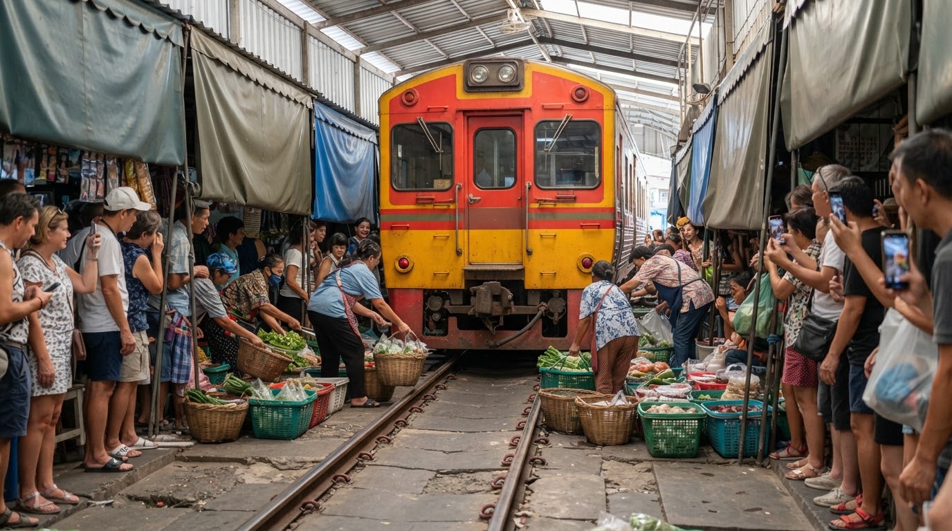 Maeklong Railway Market