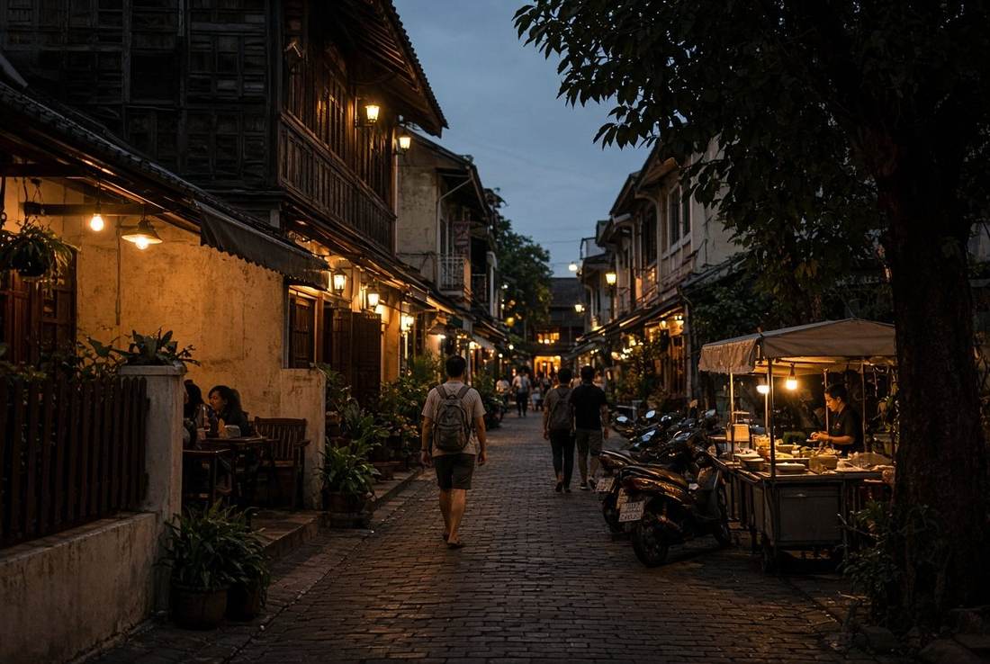 Old City lane in Chiang Mai for a solo first night