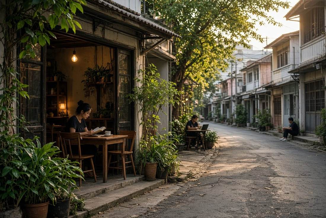 Quiet café in Santitham Chiang Mai for a calm solo stay