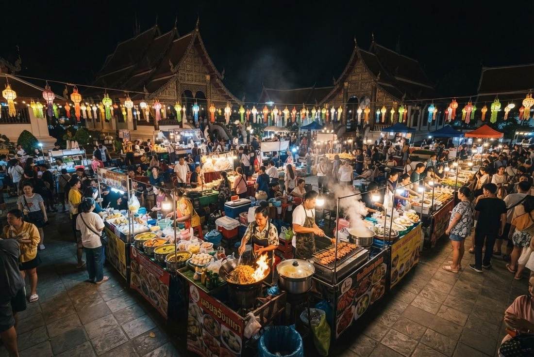 Sunday walking street food Chiang Mai