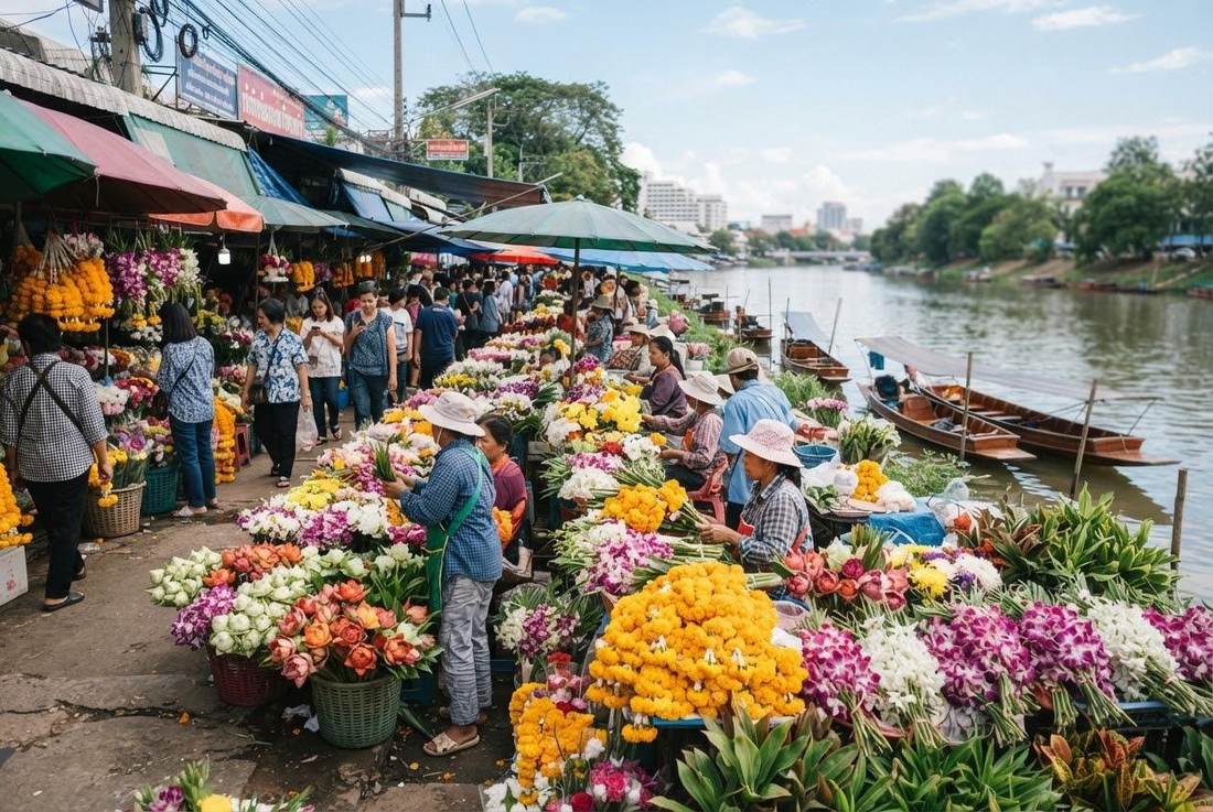 Ton Lamyai Flower Market Chiang Mai