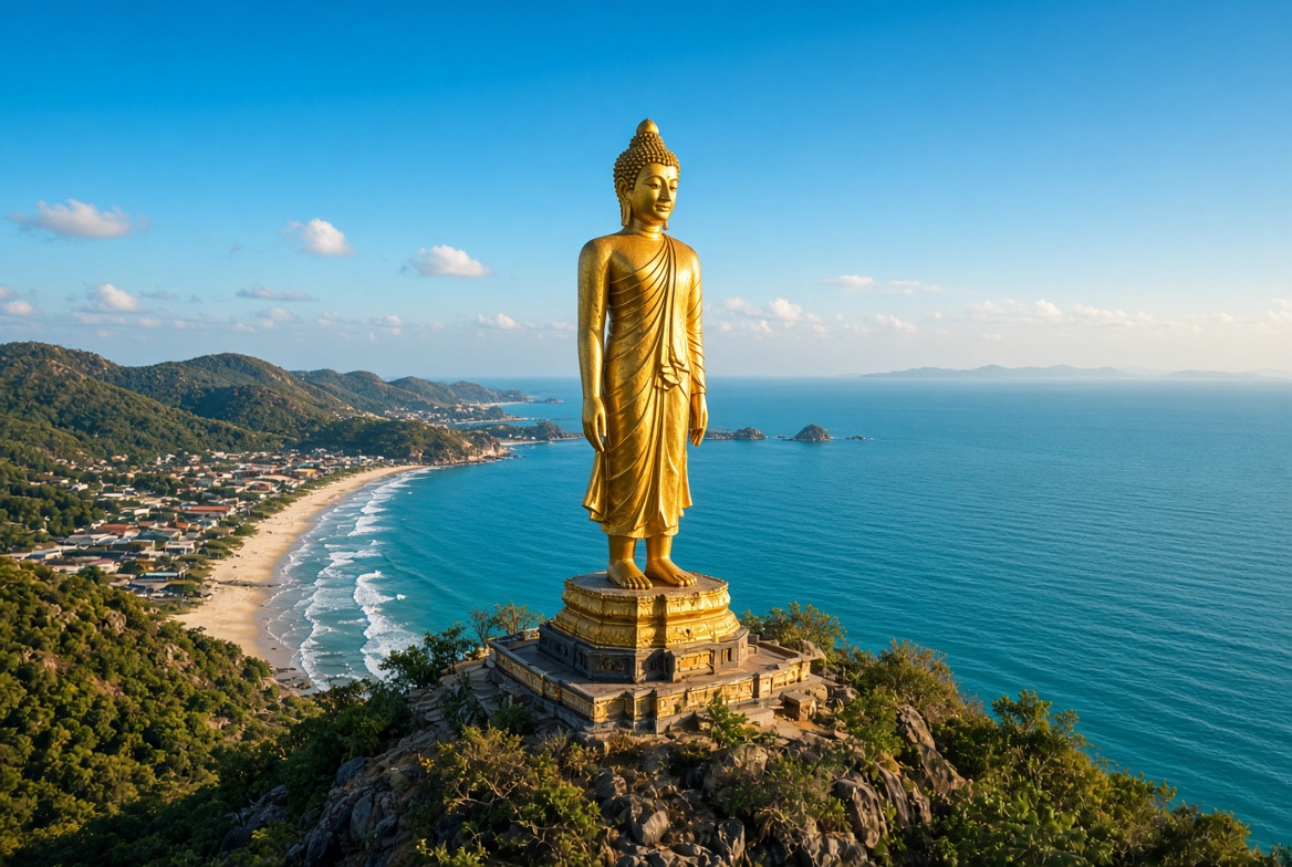 Golden Standing Buddha Khao Takiap Hua Hin