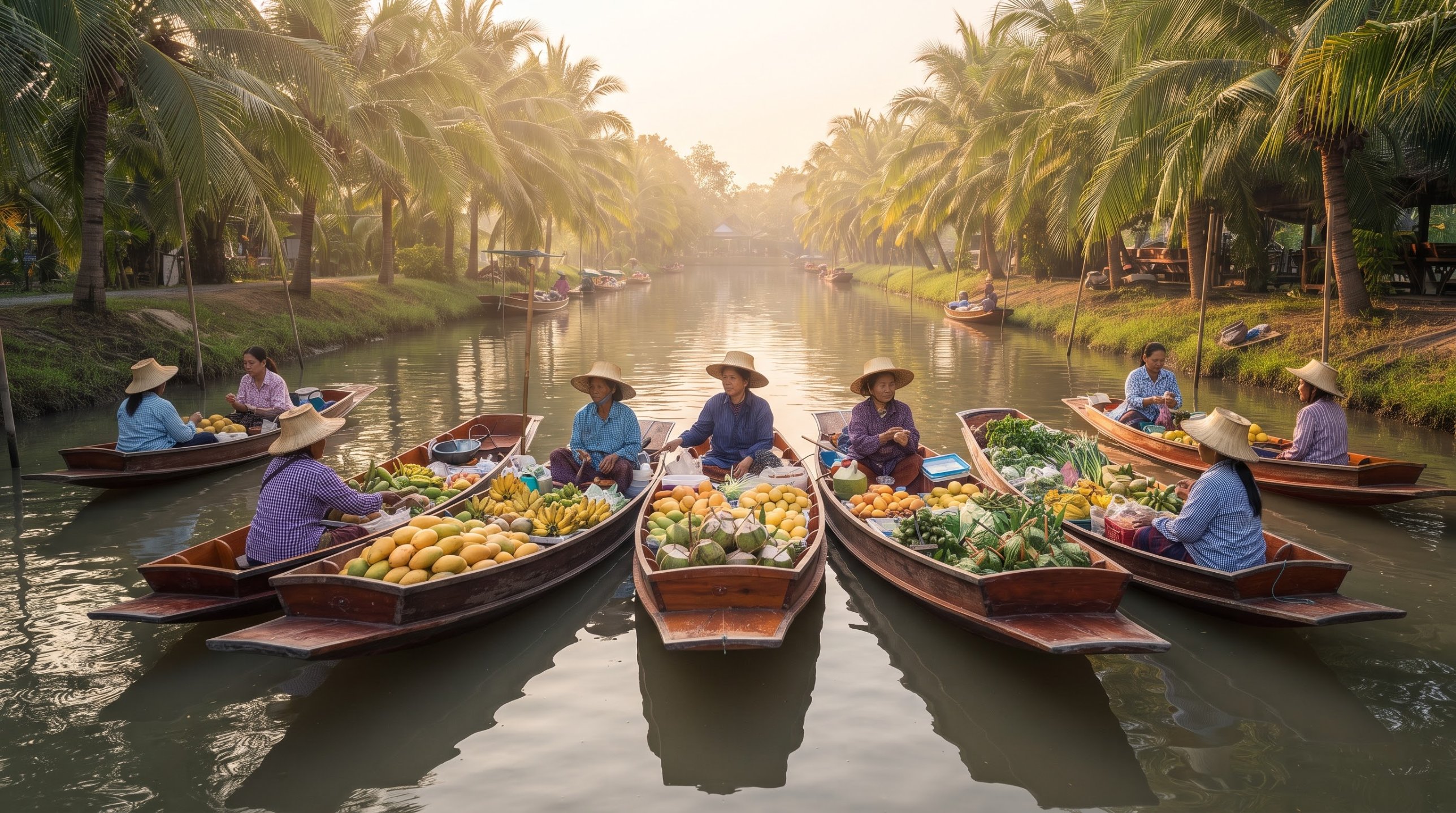 Floating market & temples Hua Hin