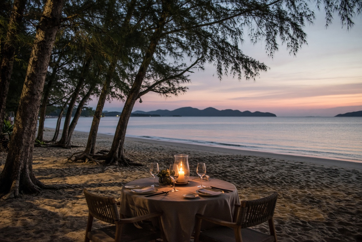Dinner on the Sand in Bang Sak Khao Lak