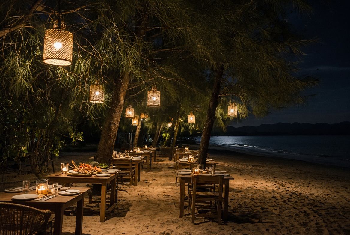 Dinner on the Sand in Bang Sak Khao Lak