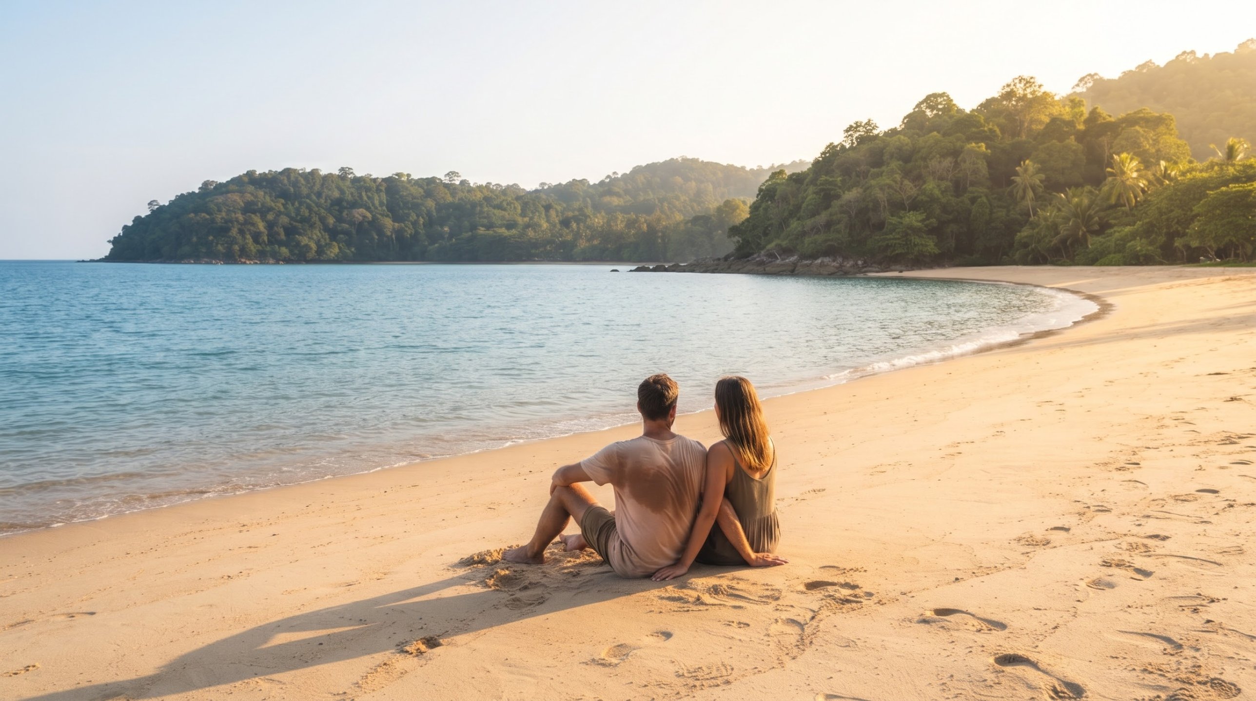 Honeymoon couple at sunset on Koh Lanta