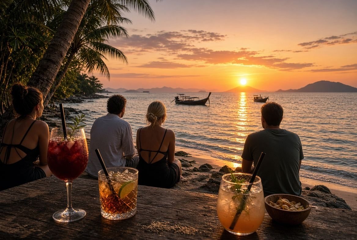 Sunset Drinks on the West Coast Koh Phangan