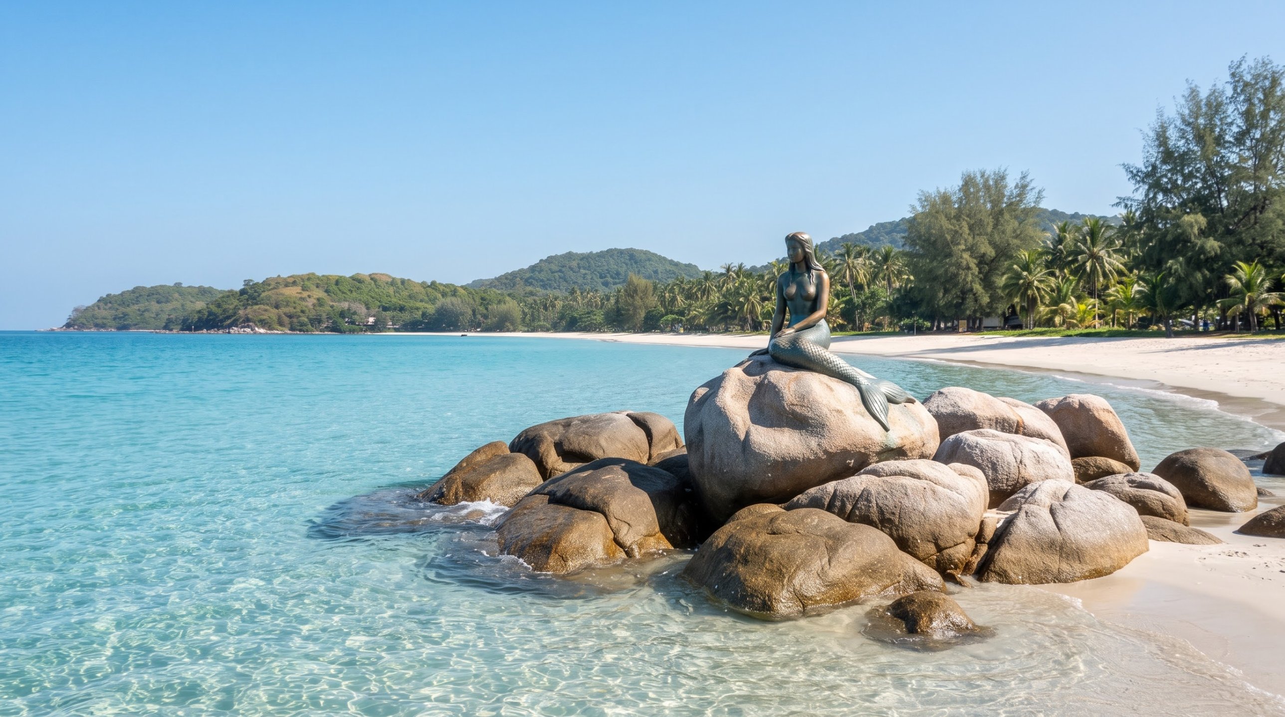 Mermaid & Phra Aphai Mani Statues Sai Kaew Koh Samet