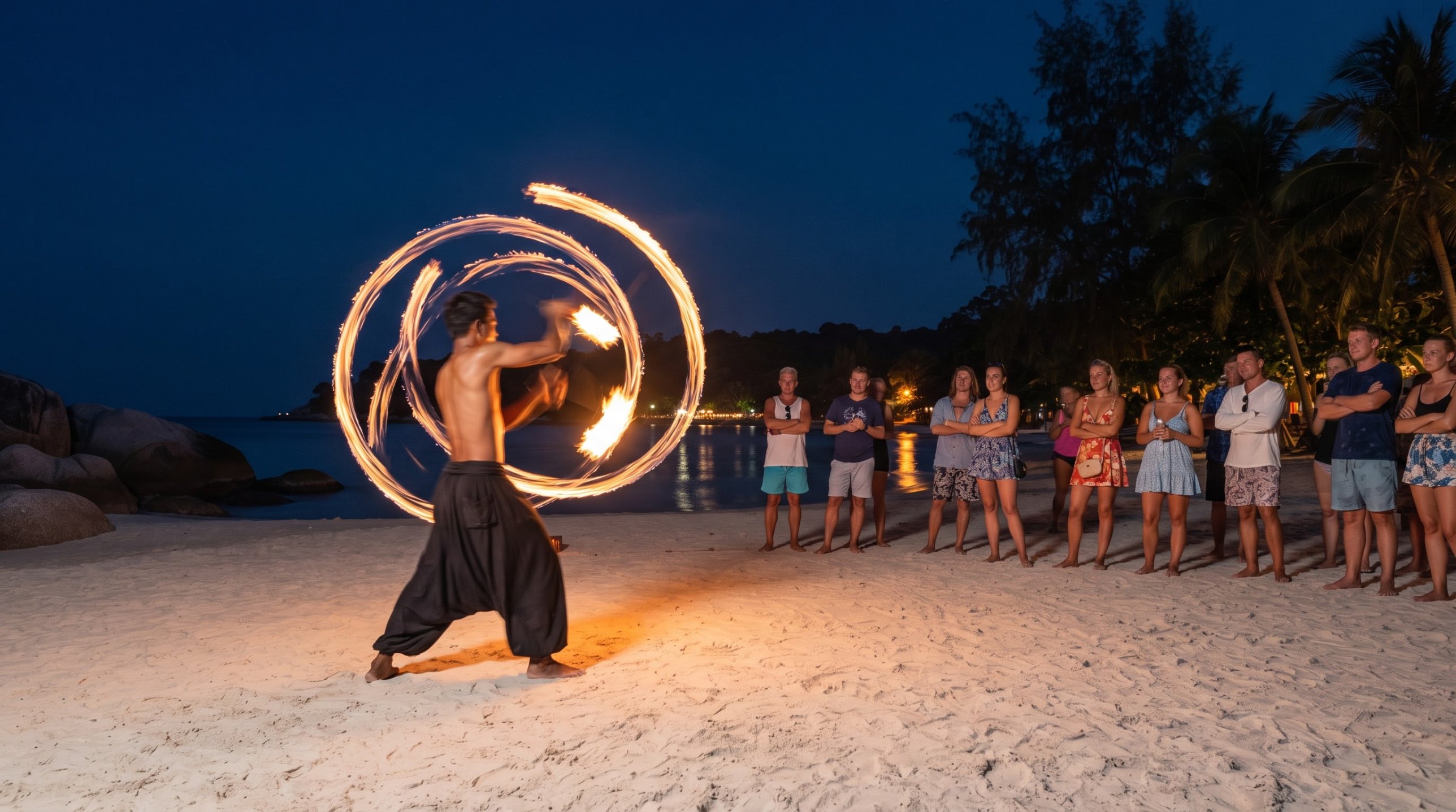 Beach Fire Shows Sai Kaew Koh Samet