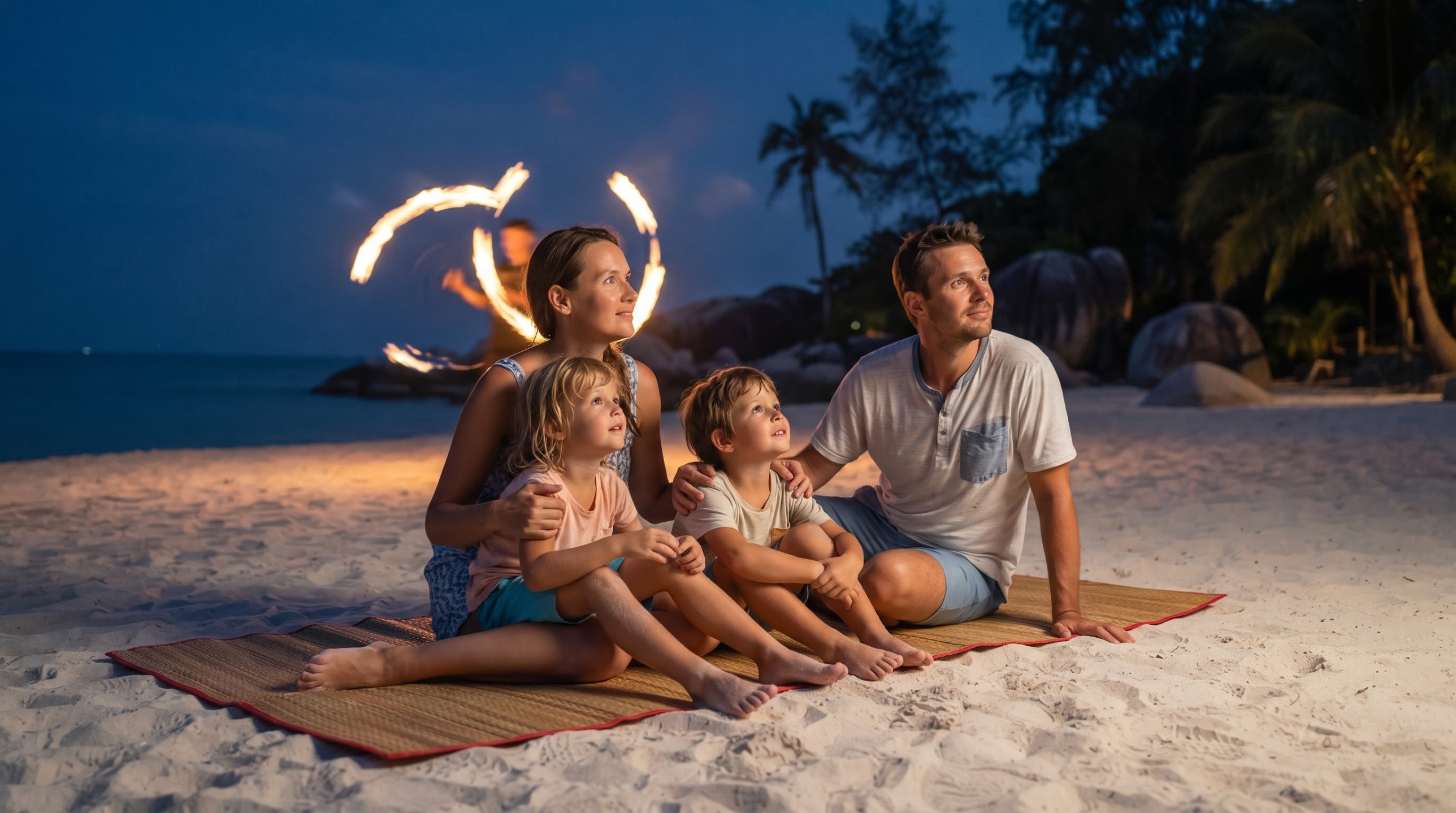 Beach Fire Shows Koh Samet