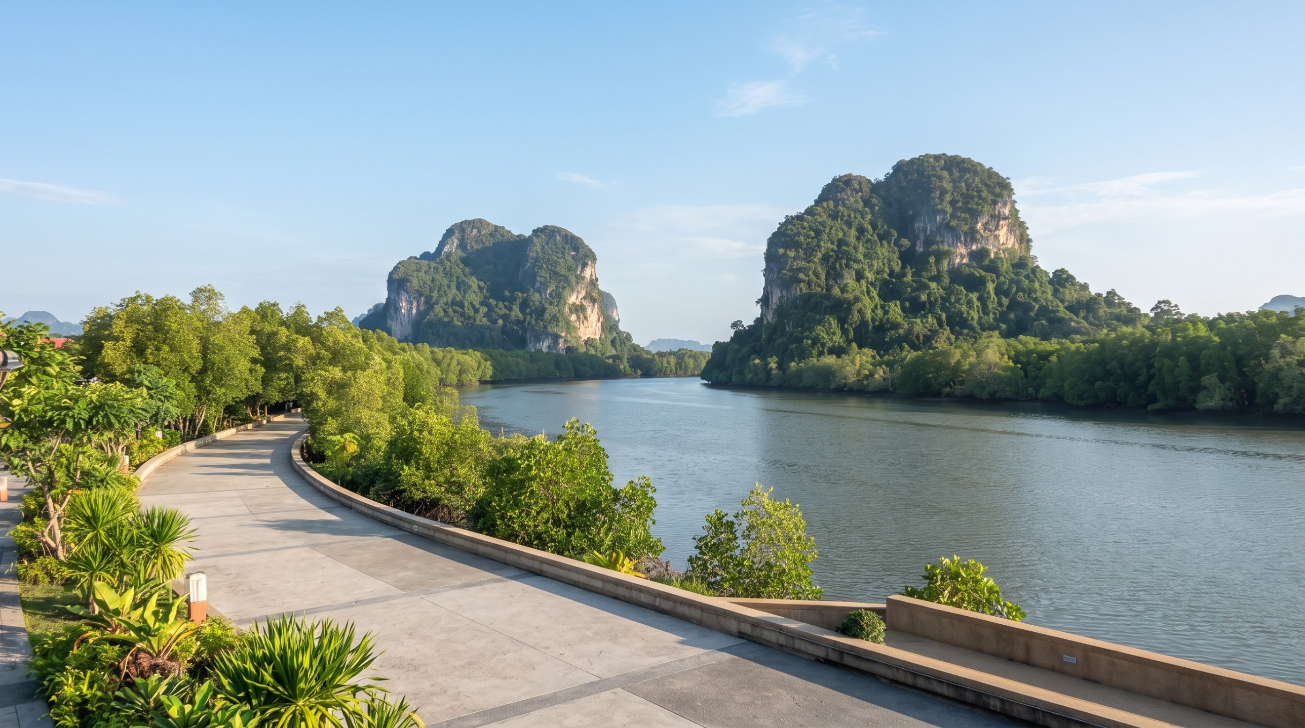 Riverside Promenade & Chao Fah Pier Krabi Town Krabi